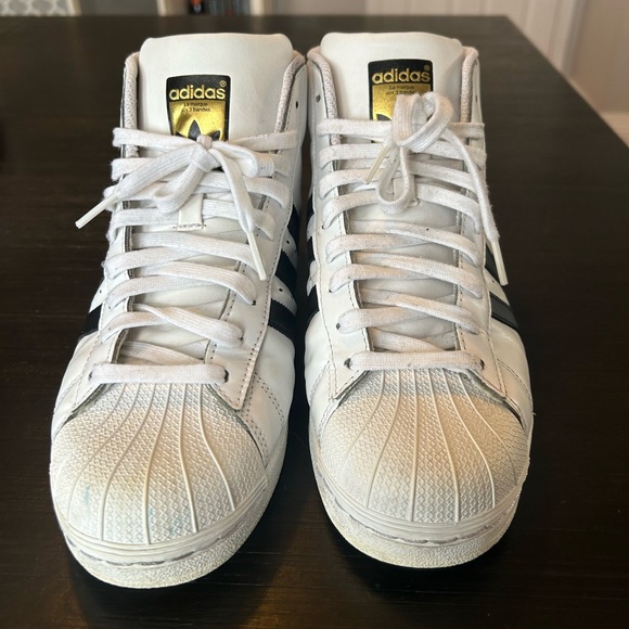 Men’s Adidas White 8.5 Pro Model High Tops - Picture 3 of 7
